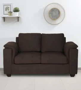 WoodsfreakFurniture | Elimon 2 Seater | Manual Recliner | With Cupholder | Brown Color
