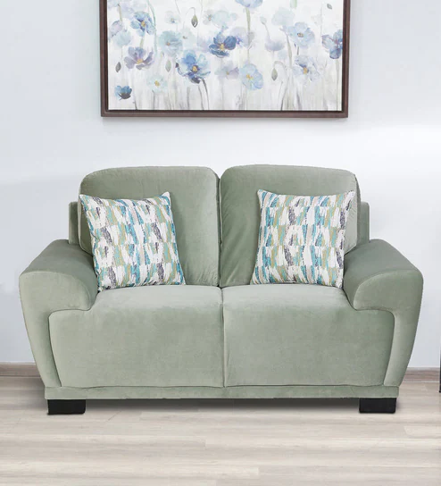 Clarksville Velvet 2 Seater Sofa In Tea Green Colour