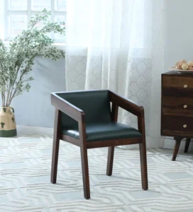 Jiva Sheesham Wood Arm Chair In Provincial Teak Finish