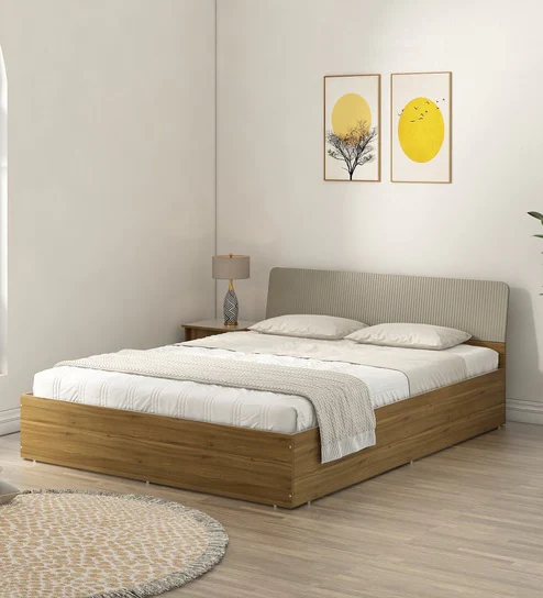 Kosmo Carnival Queen Size Bed in Natural Wenge Finish