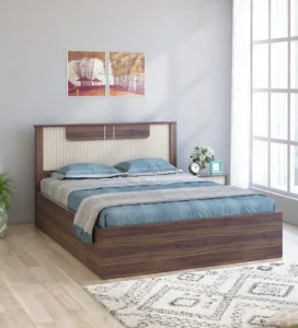 Kosmo Eco Queen Bed In Lyon Walnut Finish With