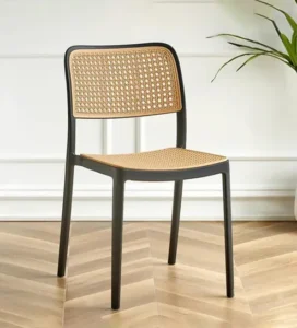 Cavro Rattan Dinning Chair In Black Color