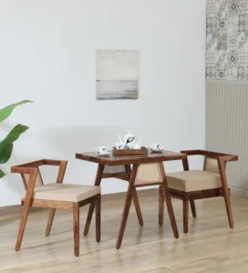 Bayuex Sheesham Wood 2 Seater Cafe Table Set