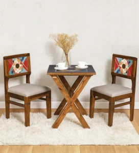 Los Angeles Sheesham Wood 2 Seater Cafe Table Set