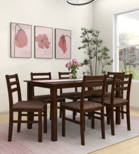 Seattle 6 Seater Dining Set in Dark Cappuccino Finish